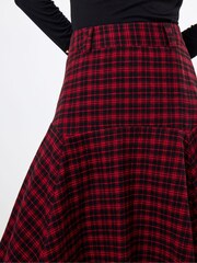 Joe Browns Red Check Knee Length Skirt - Image 4 of 5