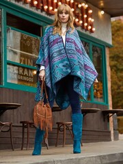 Joe Browns Blue Aztec Print Open Front Wrap Coverup - Image 2 of 6