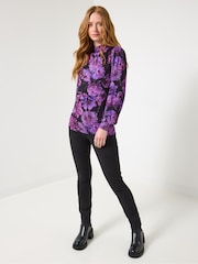 Joe Browns Purple Floral Print Top - Image 1 of 5