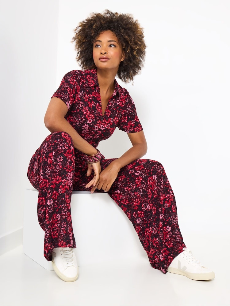Joe Browns Dark Floral Zip-Up Jumpsuit - صورة 1 من 5