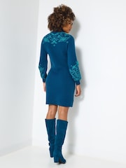 Joe Browns Green Knitted Mini Dress - Image 4 of 5