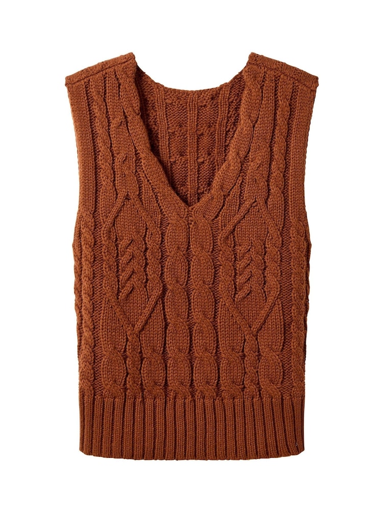 Joe Browns Orange Autumnal Cable Knit Vest - Image 8 of 8 Joe Browns Orange Autumnal Cable Knit Vest - Image 8 of 8