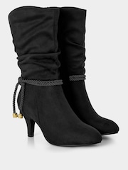 Preto - Joe Browns Cord Rope Detail Slouch Boots - Imagem 5 de 6
