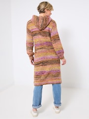 Joe Browns Brown Hooded Longline Cardigan - Image 4 of 5