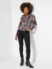 Joe Browns Grey Autumn Print Ruffle Blouse - Image 2 of 5
