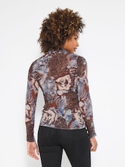 Joe Browns Grey Autumn Print Ruffle Blouse - Image 4 of 5