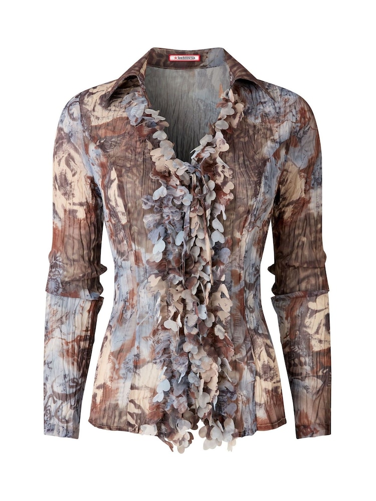 Joe Browns Grey Autumn Print Ruffle Blouse - Image 5 of 5 Joe Browns Grey Autumn Print Ruffle Blouse - Image 5 of 5