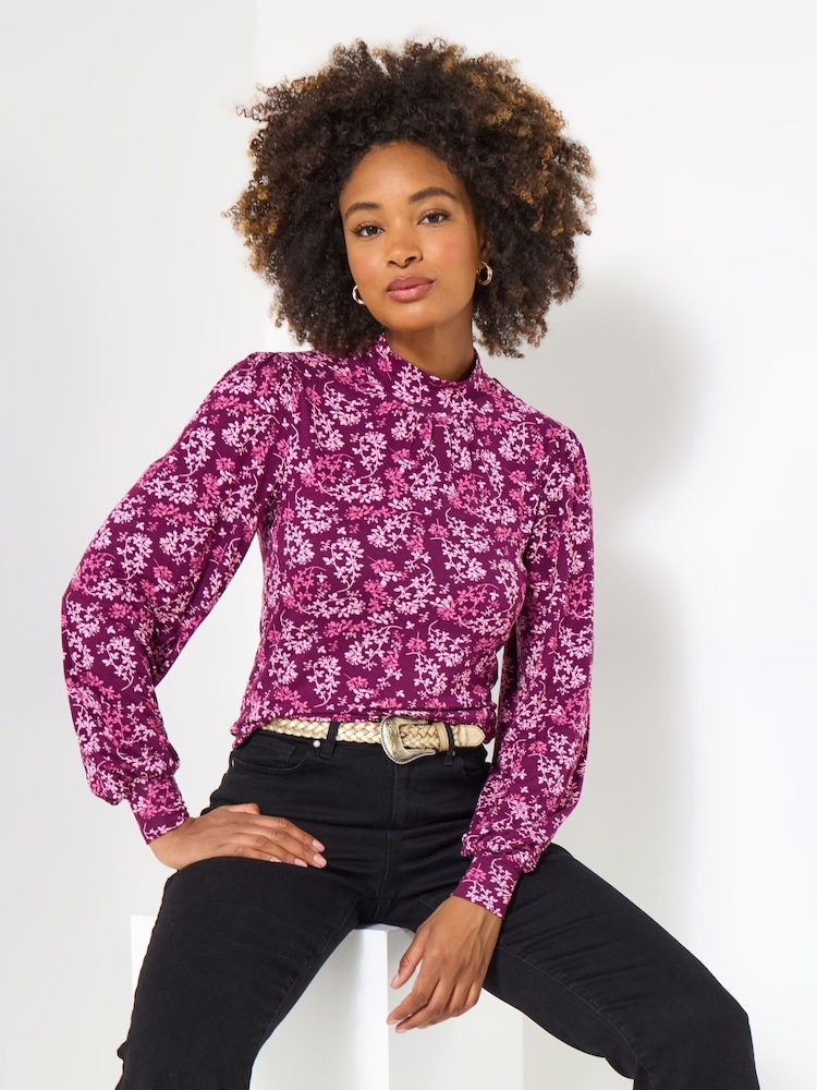 Joe Browns Pink Berry Floral Jersey Top - Image 1 of 5 Joe Browns Pink Berry Floral Jersey Top - Image 1 of 5