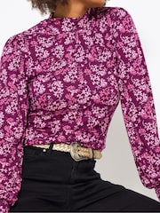 Joe Browns Pink Berry Floral Jersey Top - Image 3 of 5
