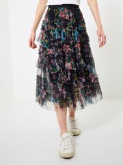 Joe Browns Black Mesh Floral Ruffle Skirt - Image 1 of 5