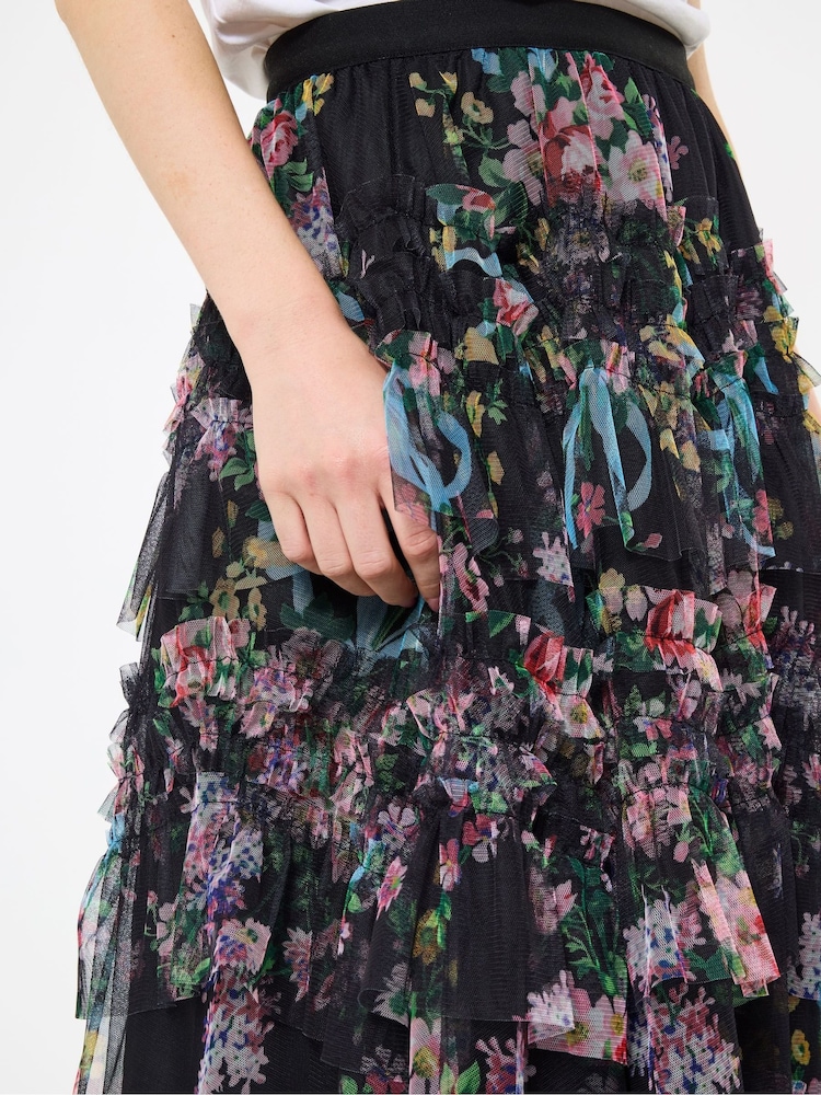 Buy Joe Browns Black Mesh Floral Ruffle Skirt from the Next UK