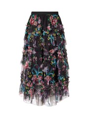 Joe Browns Black Mesh Floral Ruffle Skirt - Image 5 of 5