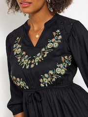 Joe Browns Black Boho Embroidered Dress - Image 2 of 5