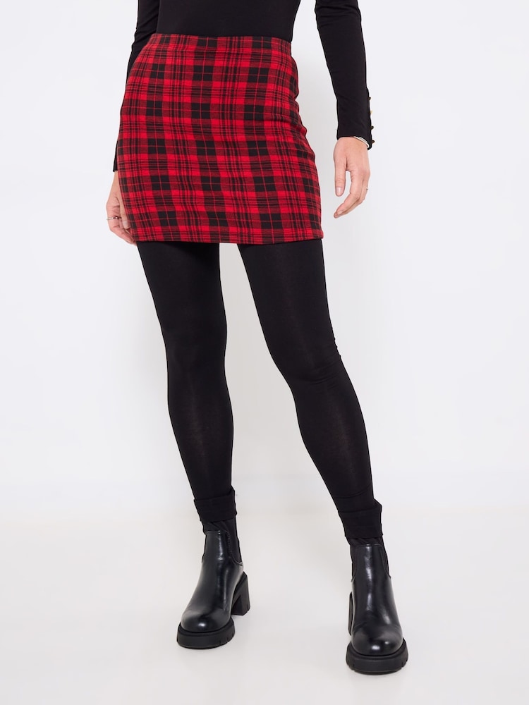 Joe Browns Red Check Print Skirted Leggings - Image 1 of 5 Joe Browns Red Check Print Skirted Leggings - Image 1 of 5