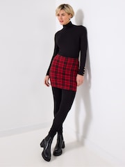 Joe Browns Red Check Print Skirted Leggings - Image 3 of 5