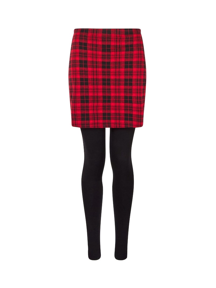 Joe Browns Red Check Print Skirted Leggings - Image 5 of 5 Joe Browns Red Check Print Skirted Leggings - Image 5 of 5