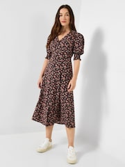Joe Browns Brown Floral Vintage Tea Dress - Image 3 of 7
