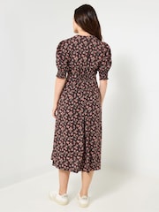 Joe Browns Brown Floral Vintage Tea Dress - Image 4 of 7