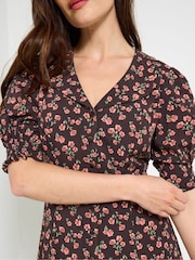 Joe Browns Brown Floral Vintage Tea Dress - Image 6 of 7