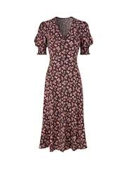 Joe Browns Brown Floral Vintage Tea Dress - Image 7 of 7