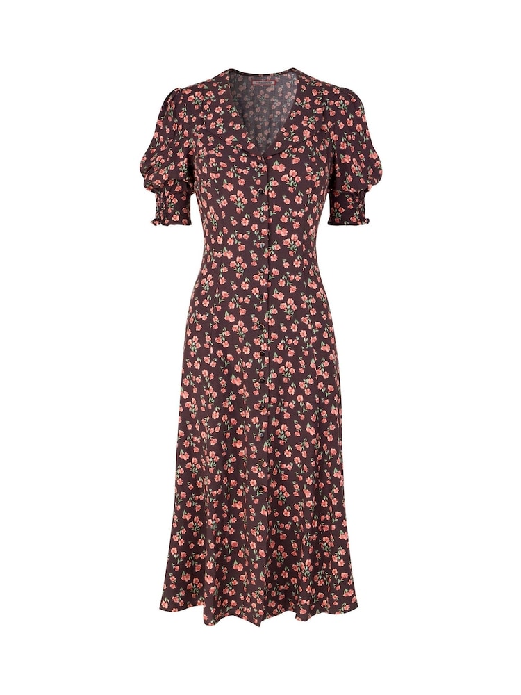 Joe Browns Brown Floral Vintage Tea Dress - Image 7 of 7