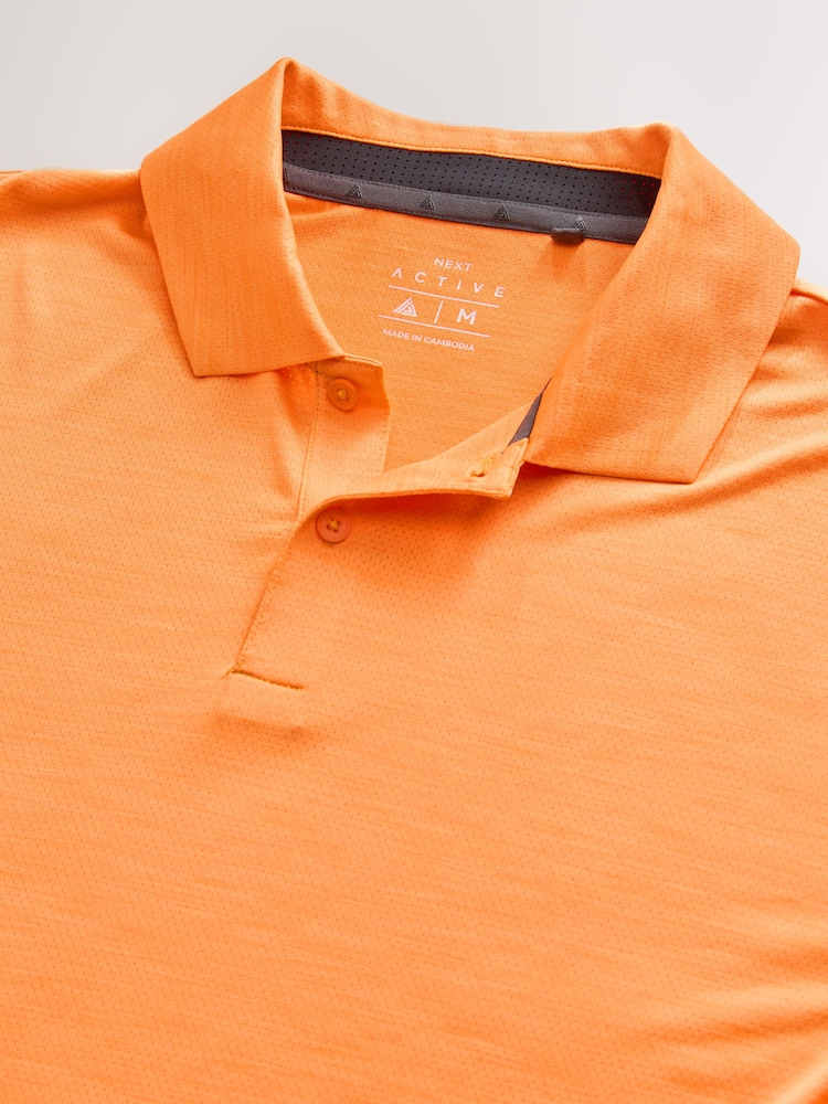 Orange Active Golf Mesh Training Polo Shirt - Image 2 of 3