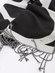 River Island Grey Bold Monogram Scarf - Image 3 of 3