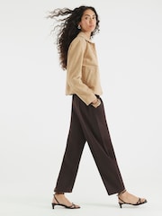 River Island Brown Barrell Leg Elastic Waist Trousers - Image 3 of 4