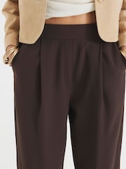 River Island Brown Barrell Leg Elastic Waist Trousers - Image 4 of 4