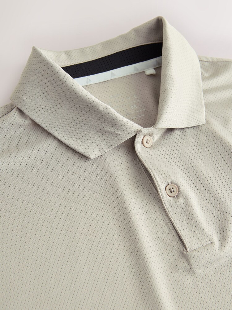 Neutral/Stein - Aktives Golf-Mesh-Trainings-Polo-Shirt - Bild 8 von 8