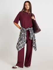 River Island Burgundy Premium Boxy T-Shirt - Image 5 of 5