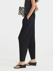 River Island Black Barrell Leg Elastic Waist Trousers - Image 3 of 4