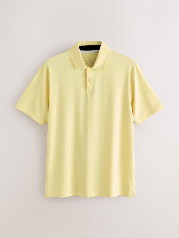 Դեղին - Ակտիվ գոլֆի ցանցե մարզական պոլո շապիկ - Պատկեր 1 3-ից