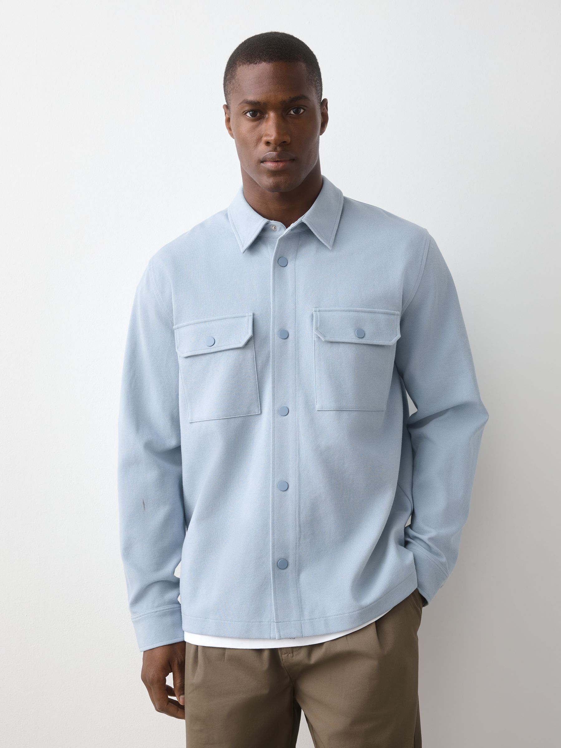 Comprar Azul claro - Jersey Twill Popper Shacket from Next Brazil