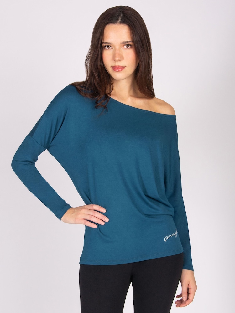 Pineapple Blue Light Monroe Womens Long Sleeve Jersey Top - Image 1 of 5 Pineapple Blue Light Monroe Womens Long Sleeve Jersey Top - Image 1 of 5
