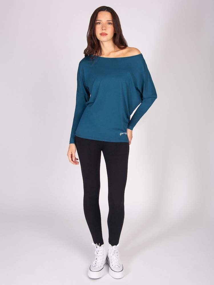 Pineapple Blue Light Monroe Womens Long Sleeve Jersey Top - Image 2 of 5 Pineapple Blue Light Monroe Womens Long Sleeve Jersey Top - Image 2 of 5
