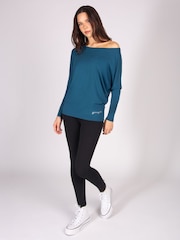 Pineapple Blue Light Monroe Womens Long Sleeve Jersey Top - Image 3 of 5