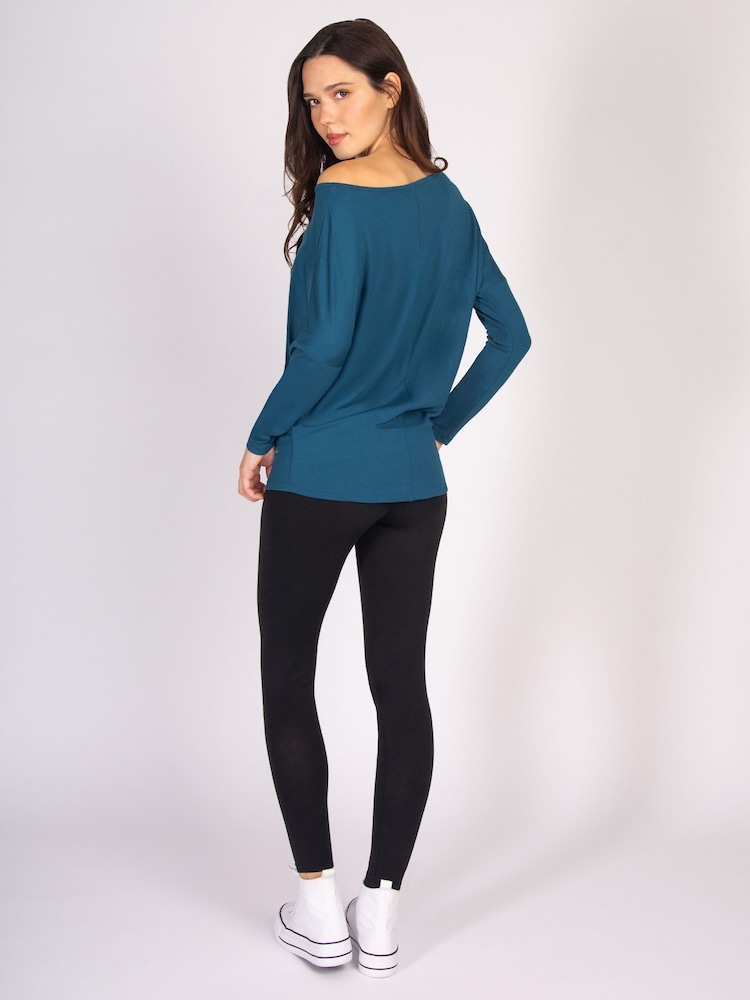 Pineapple Blue Light Monroe Womens Long Sleeve Jersey Top - Image 5 of 5
