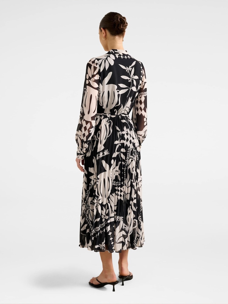 Forever New Black Annabel Button Through Midi Dress - Image 2 of 4