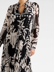 Forever New Black Annabel Button Through Midi Dress - Image 3 of 4