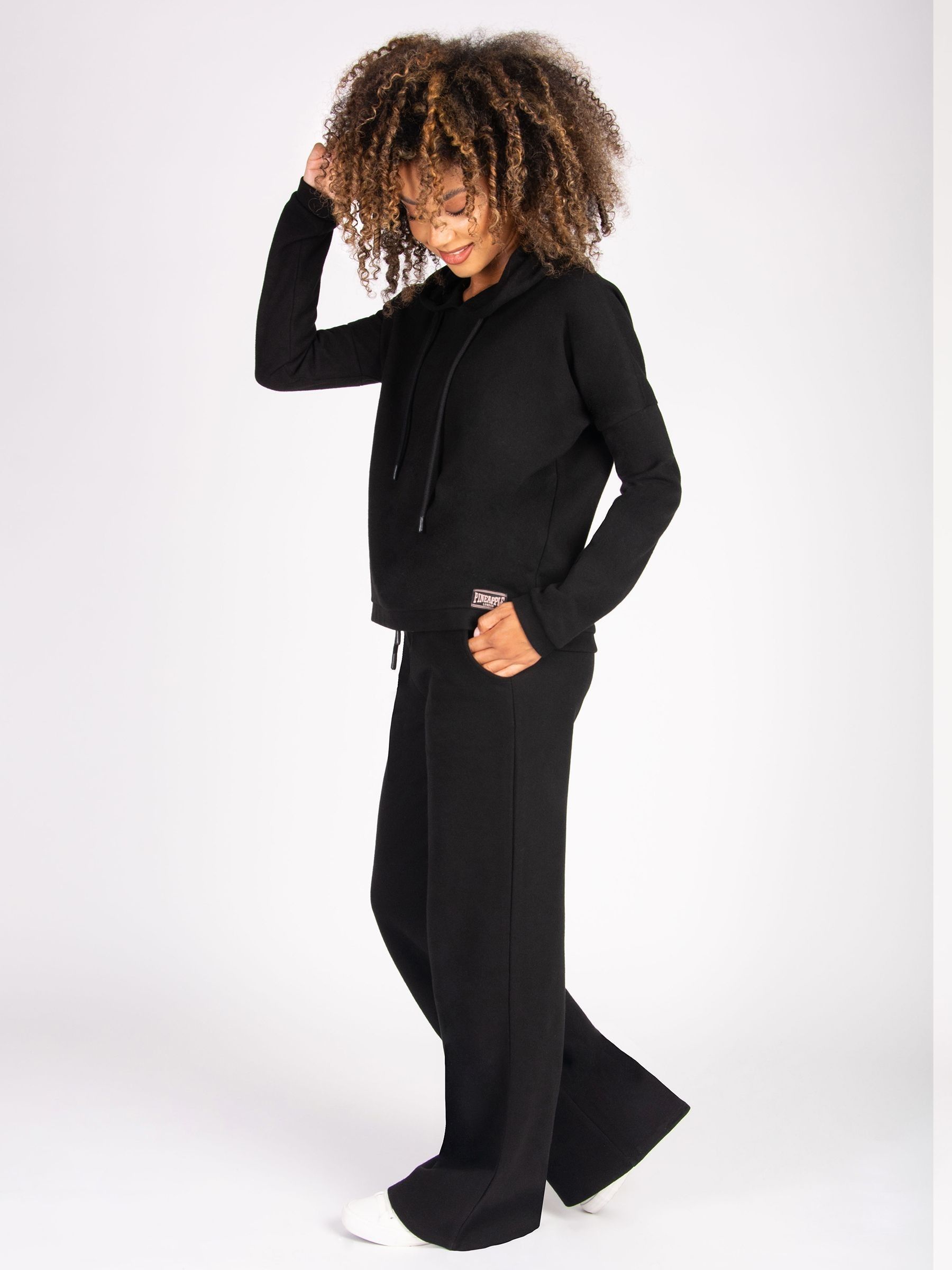 Buy Pineapple Black Womens Super Cosy Wide Leg Joggers from the