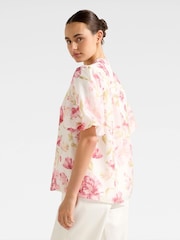 Forever New Cream Becca Scalloped Blouse Contains Linen - Image 2 of 5