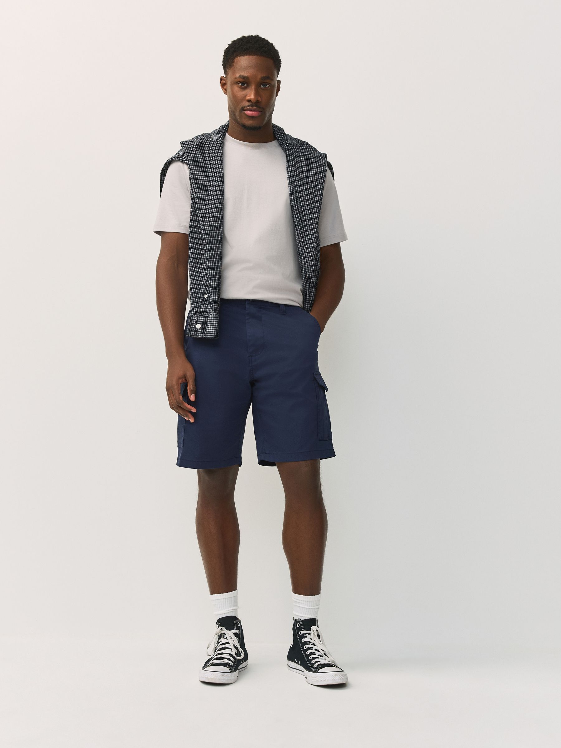 Buy Ink Blue Stretch Cotton Rich Cargo Shorts from Next USA