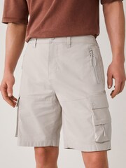 Light Grey Tech Stretch Utility Cargo Shorts - Image 1 of 10