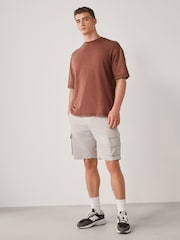 Light Grey Tech Stretch Utility Cargo Shorts - Image 4 of 10