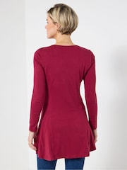 Joe Browns Red Floral Print long line Top - Image 2 of 5
