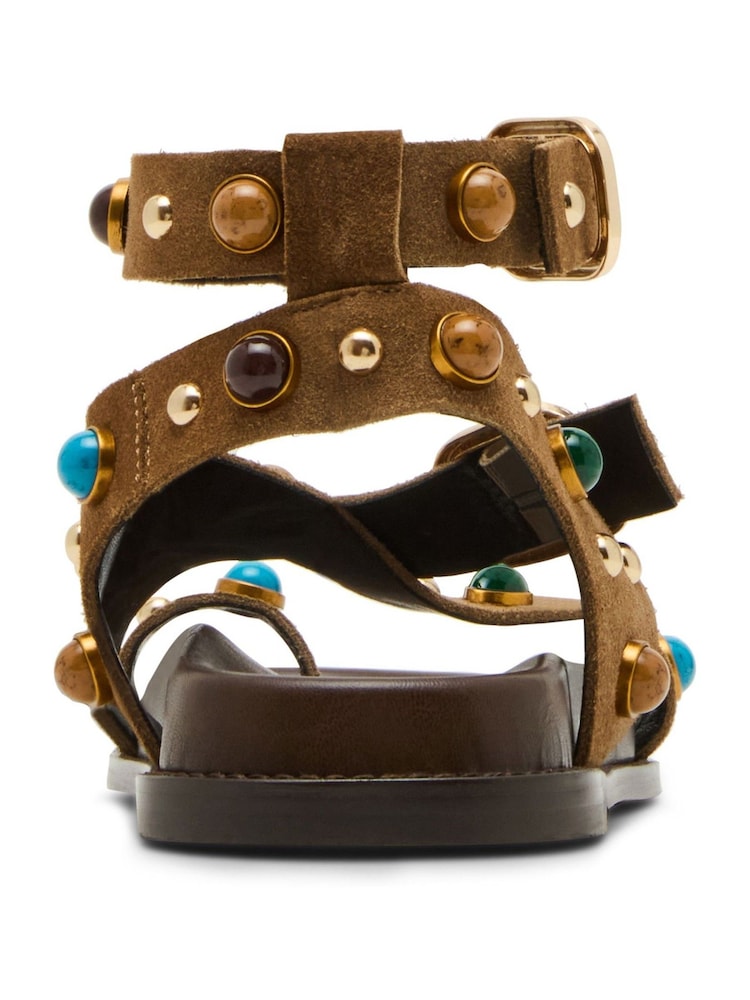 Steve Madden Taupe Brown Taupe Linear Flat Strap Sandals - Image 5 of 5