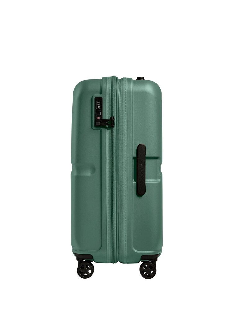 Antler Single Green Stripe Spin Luggage - Image 2 of 5 Antler Single Green Stripe Spin Luggage - Image 2 of 5