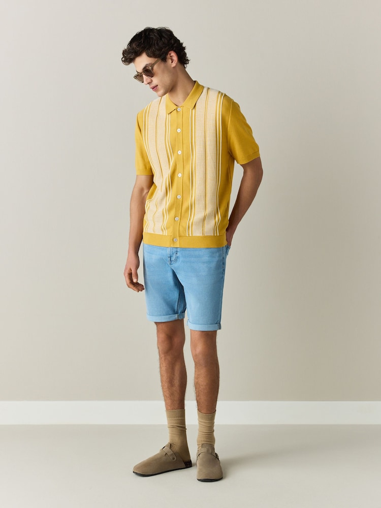 Light Blue Slim Fit Motion Flex Denim Shorts - Image 2 of 11 Light Blue Slim Fit Motion Flex Denim Shorts - Image 2 of 11