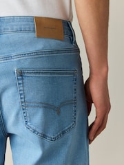 Light Blue Slim Fit Motion Flex Denim Shorts - Image 4 of 11